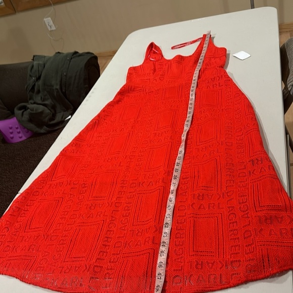 Karl Lagerfeld Logo Lace Midi Dress - Picture 6 of 8